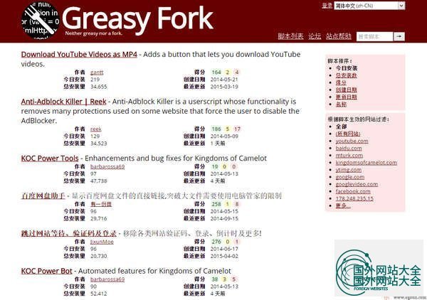 GreasyFork:浏览器油猴脚本大全