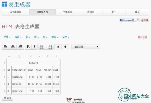 TablesGenerator:在线表格生成制作工具