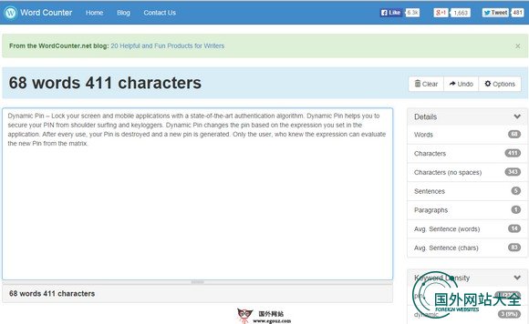 WordCounter:在线英文字数统计工具