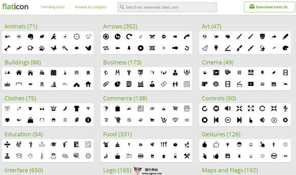 FlatIcon:免费图标素材打包下载站