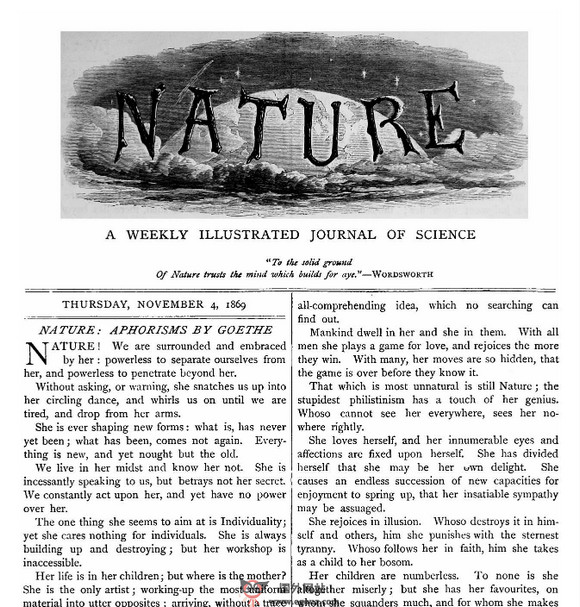 Nature:自然科学期刊杂志