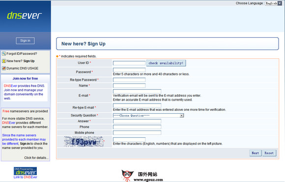 Dnsever:韩国免费DNS域名解析网