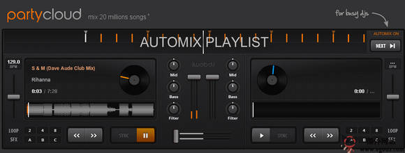 PartyCloud.FM:在线DJ混音工具云平台